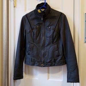 Real Leather Black Jacket Medium